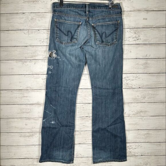Citizen Of Humanity Destroyed Distressed Dita Petite Lowrise Bootcut Leg 26 Jean - Picture 3 of 11